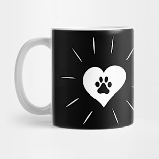 Heart with paw print Mug